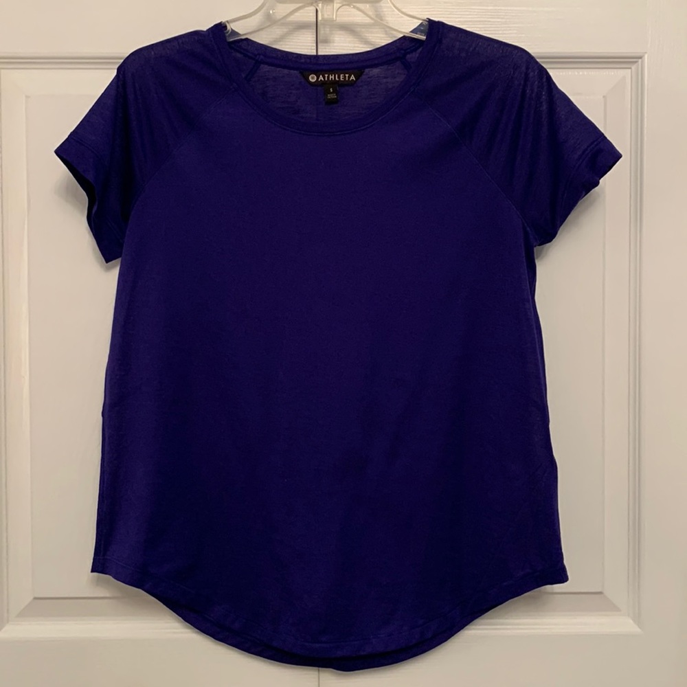 ATHLETA Purple Vapor Tee Shirt Athletic Workout Top